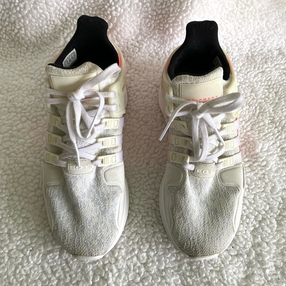 Adidas Mens EQT Support ADV Crystal White / Turbo Sneakers Ortholite - Picture 2 of 10